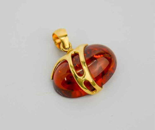 14K Amber Pendant