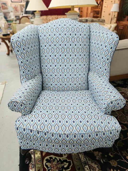Blue Wing Back Chair