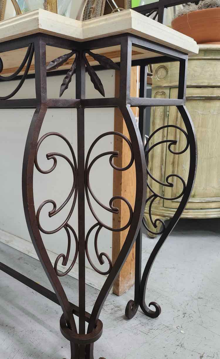 Wood Top Entry Table w/Mirror