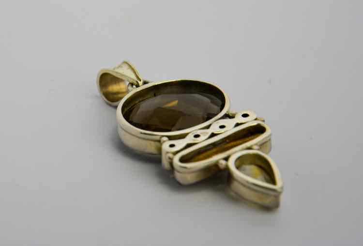 .925 Smoky Quartz/Citrine Pendant