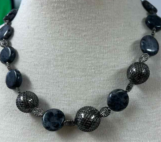 Gray Stone/Bead Necklace