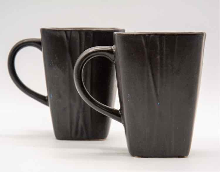 Pair of Black/Blue Coffee Mugs