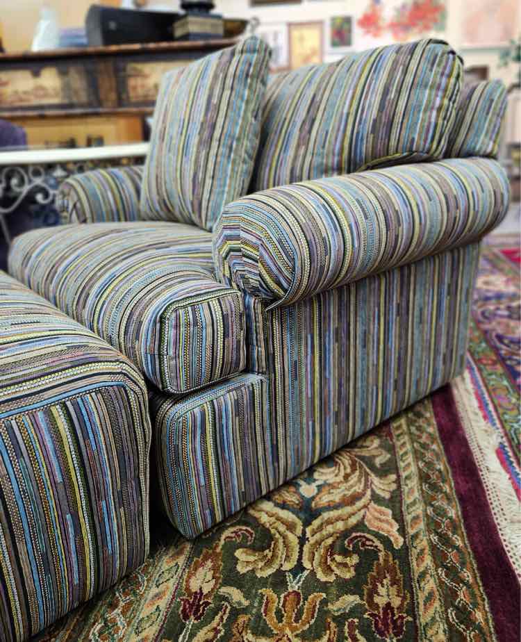 Multi Colored Chair w/Ottoman