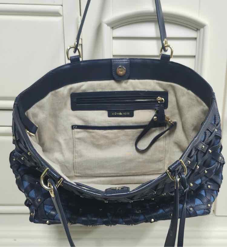 Micheal Kors Denim & Black Leather Trim Tote