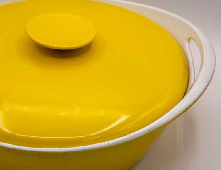 MCM Vtg Yellow Dutch Oven