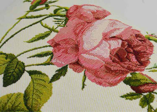 "Rosa Centifolia" French Tapestry Throw Pillow