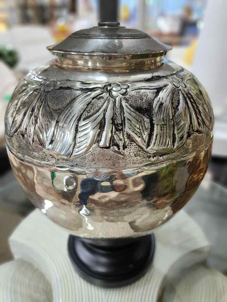 French Nowuean Silver Plate Lamp