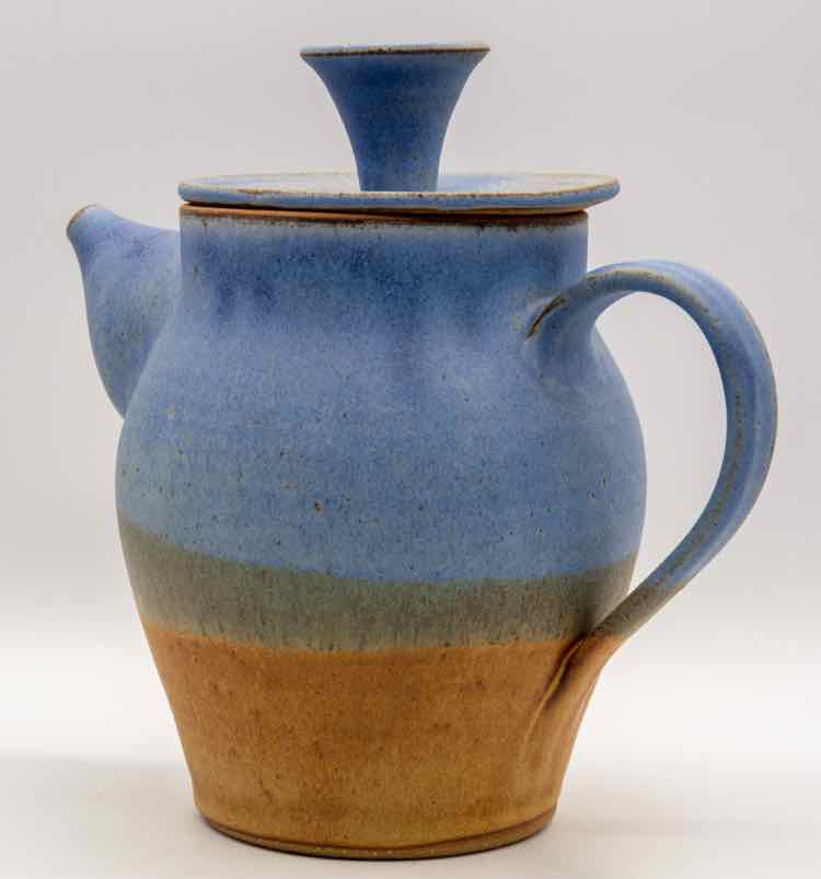 Large Tri-Color Teapot w/Lid