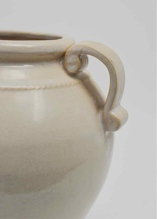 Off White Ceramic Glazed Pot