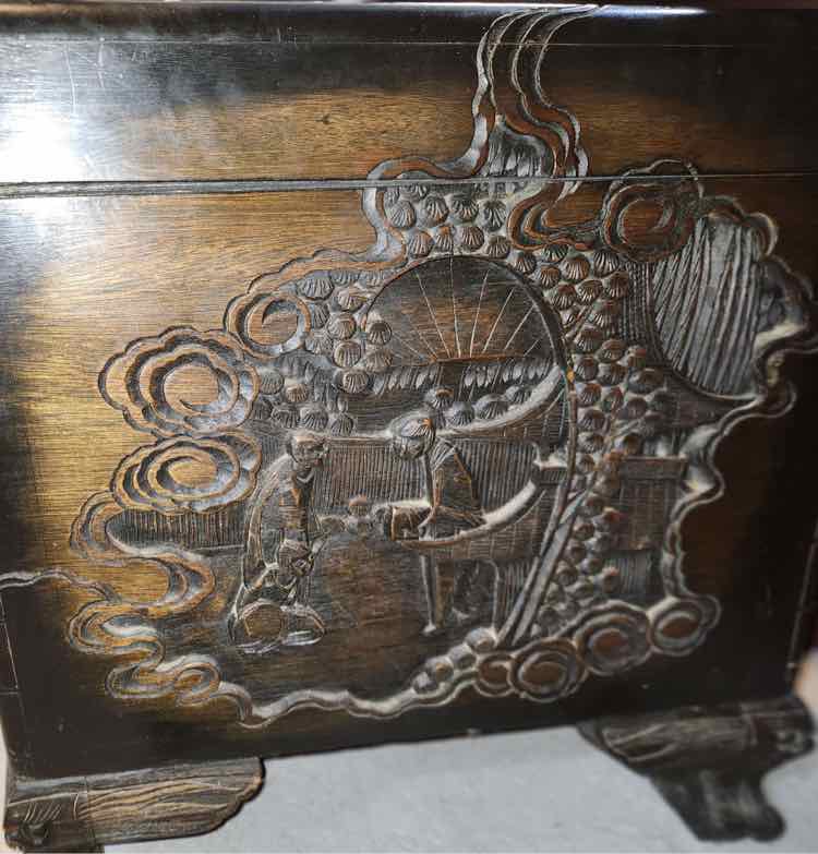 Carved Asian Camphor Lined Chest