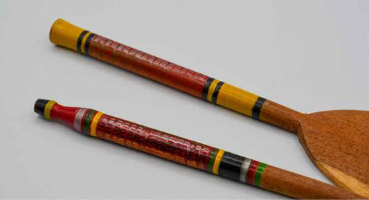 2 Kutch Craft Turned Wood Server