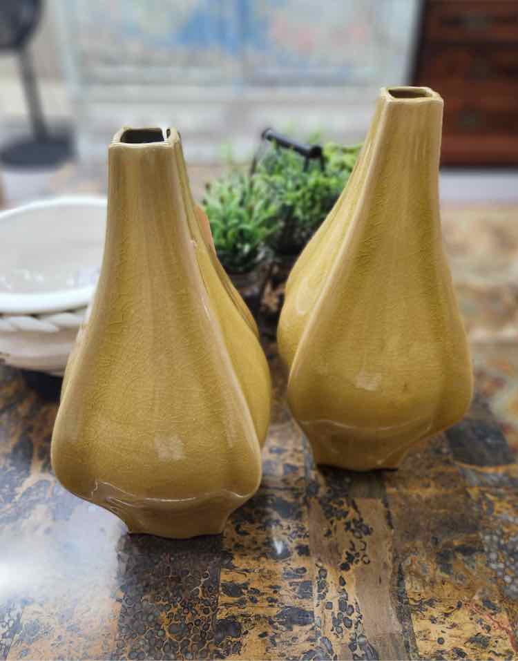 Pair of Tan Decorative Vases