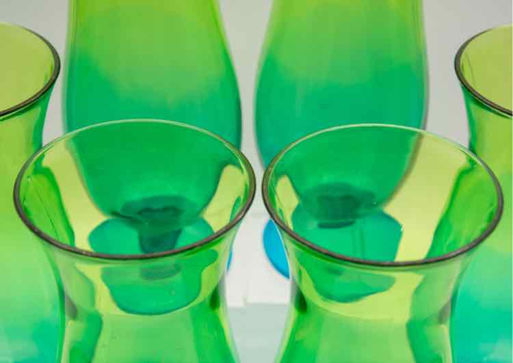 6 Acrylic Outdoor Blue/Green Glasses