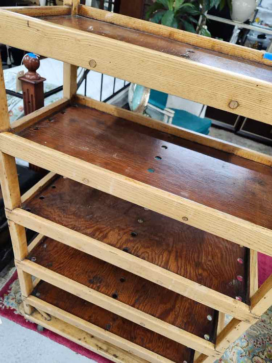 Early American Oak Antique 5 Tier Shelf