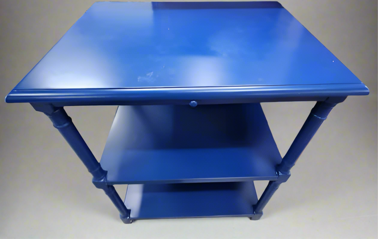 Blue 3 Tier End Table