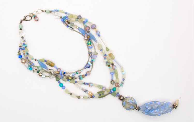 Handblown Glass Charm/Beads/Blue Colors