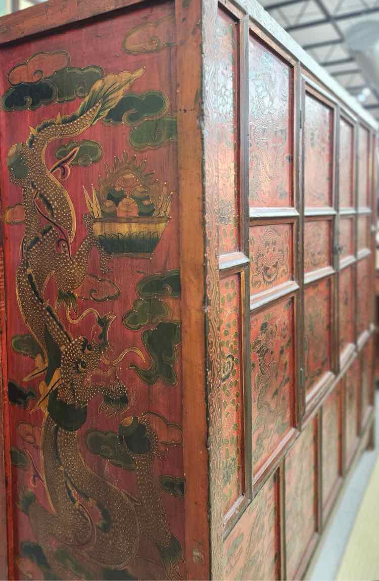 Lg Red Asian Cabinet