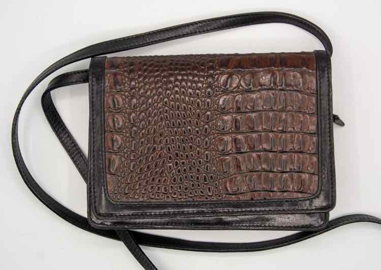 Brahmin Bag Tuscan Black Leather/Mock Brown Croc.
