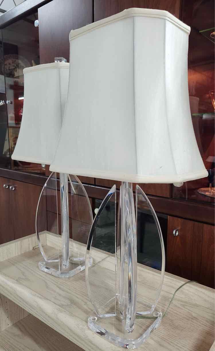 Pair of Lucite Lamps