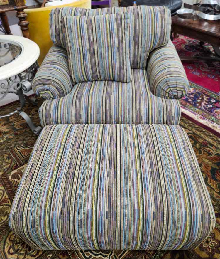 Multi Colored Chair w/Ottoman