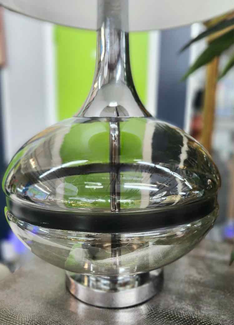 Pair of Round Glass Lamps