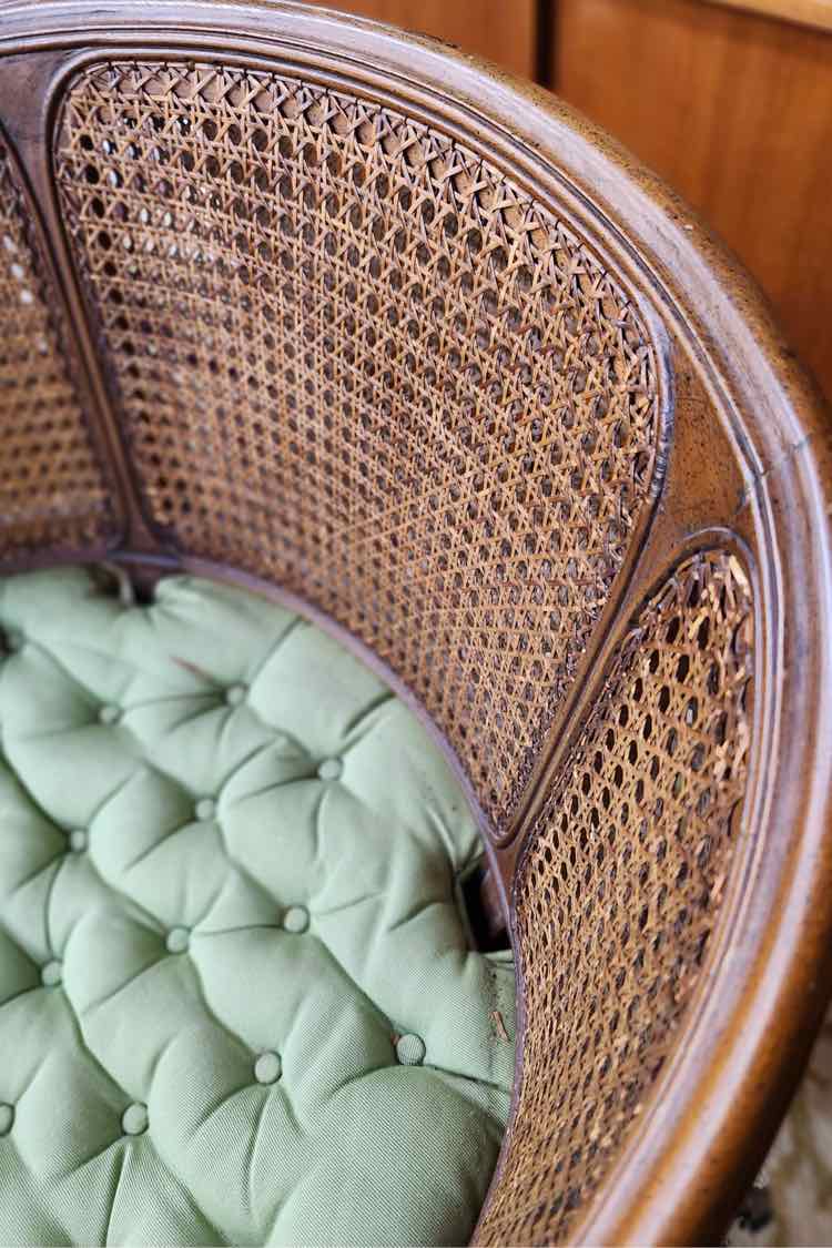 Double Cane Back Barrel Chair