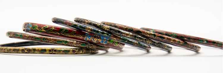 7 VTG.CLOISONNE BANGLES