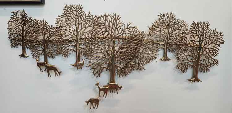 MCM Brass Trees w/ Deer by Bijan