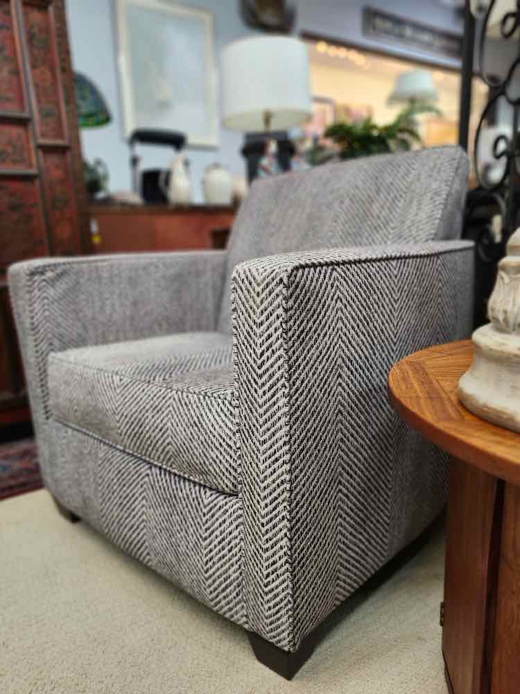 Grey Chevron Pattern Chair