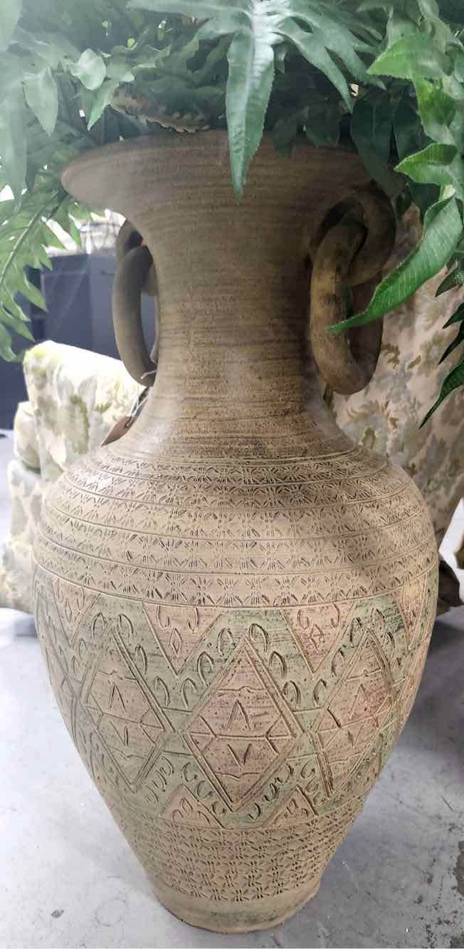 Ceramic Urn w Faux Plant