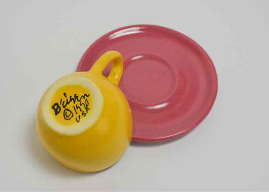 Pink & Yellow Cup/Saucer Set