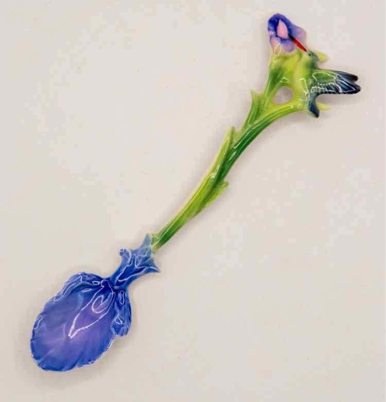 Franz Indigo Porcelain Hummingbird Spoon