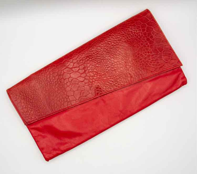 Laura Biagiotti Red Leather Clutch
