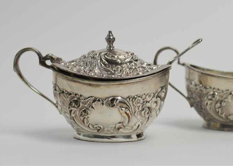 Set of Vintage Repousse Condiment Dishes