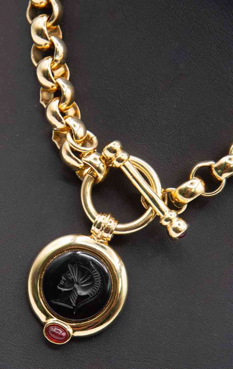 Goldtone Decorative Charm Necklace