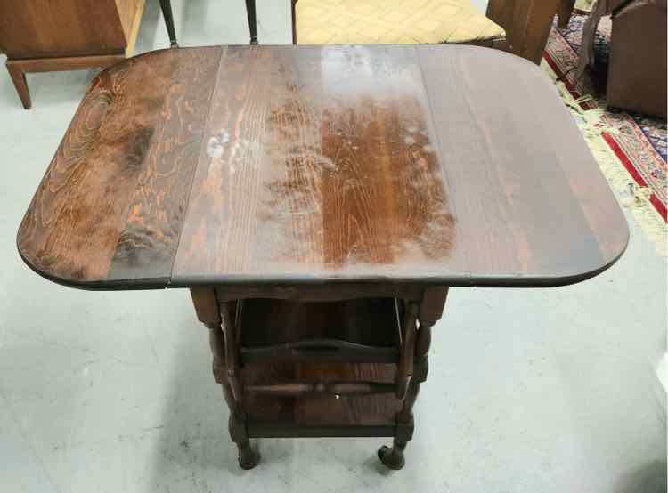 Antique Drop Leaf Serving Cart