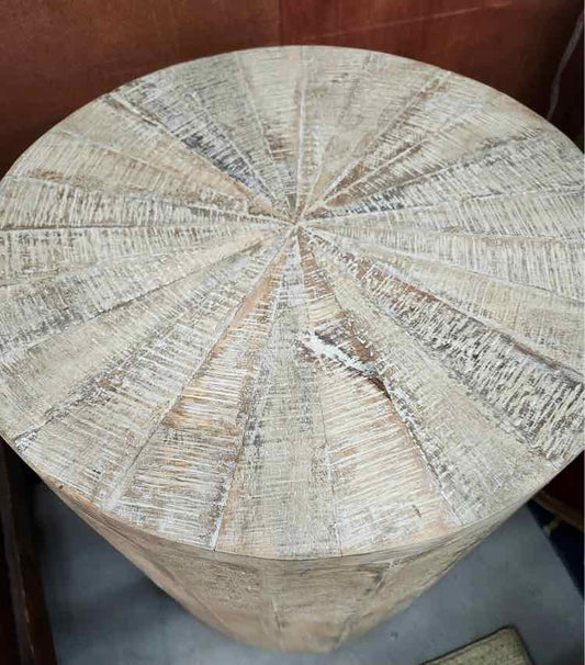 Round Wood End Table