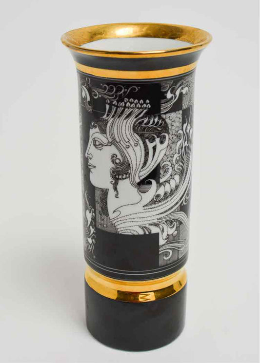 Hollohaza Hungary "8" Porcelain Vase