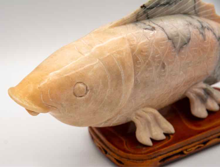 Hand carved Marble Koi Fish