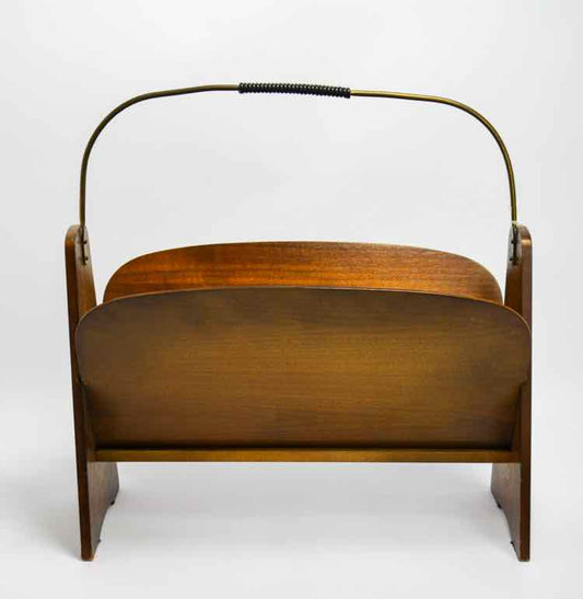 Wooden Mid Century Modern Magazine Rack