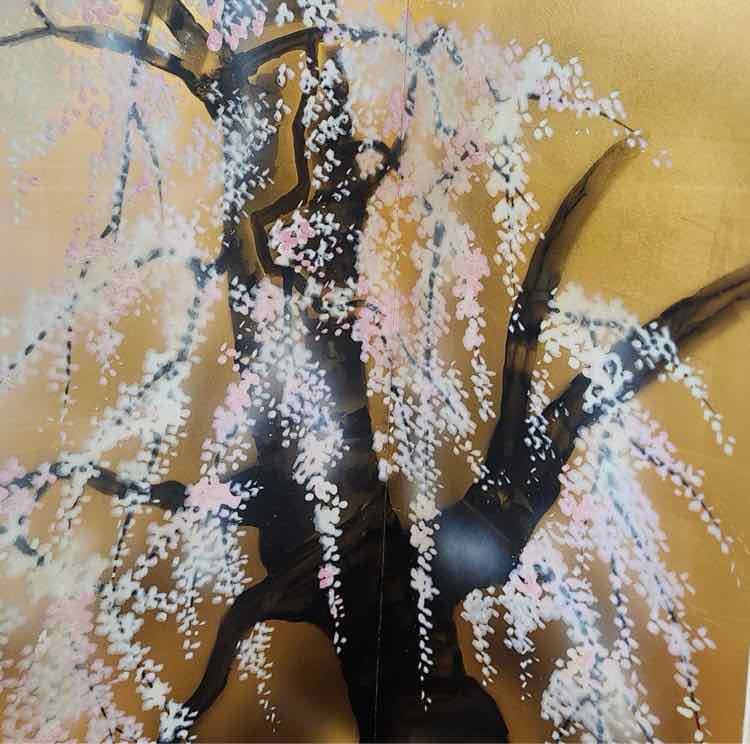 Gold Leaf Sakura Blossom Art Panels