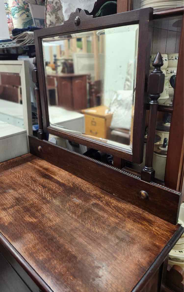 Antique 3 Drawer Cabinet w/Mirror