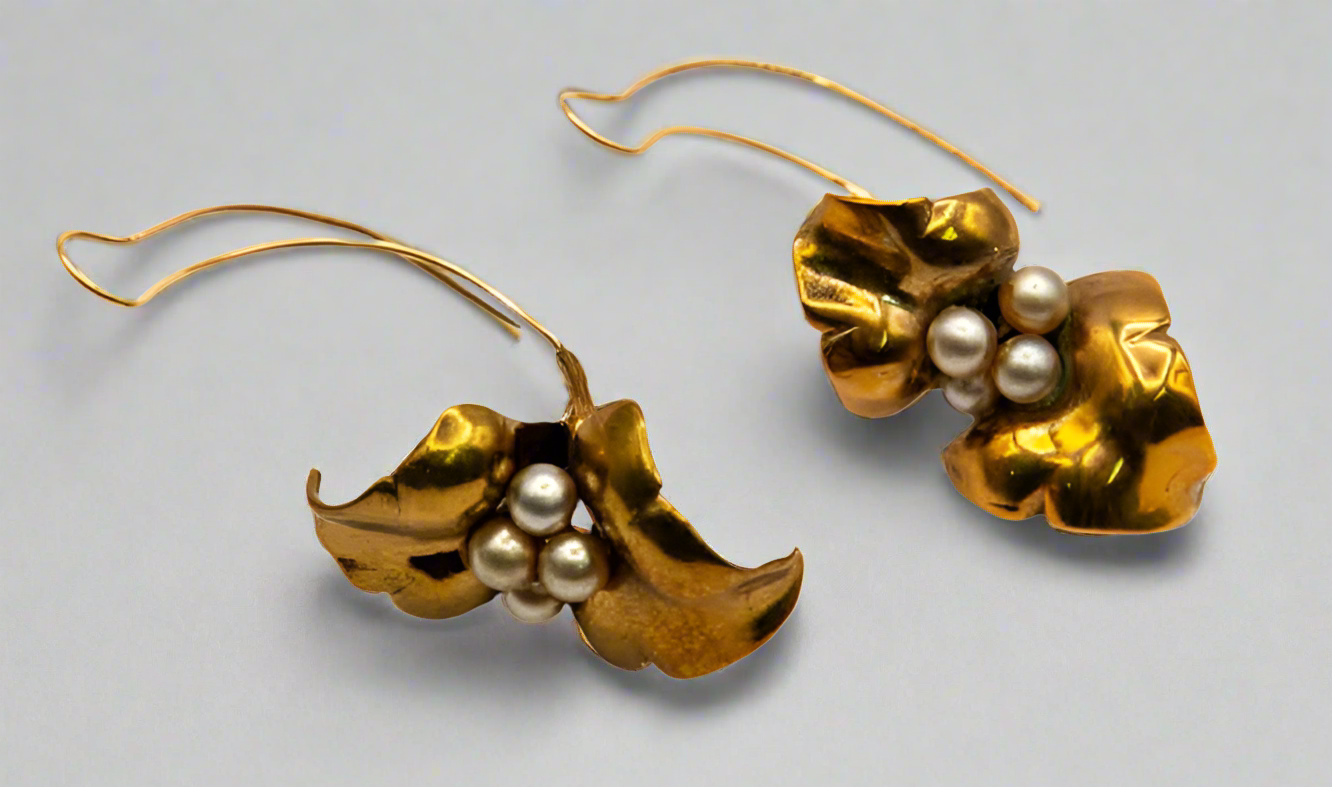 Brass Calla Lily Artisan Earrings