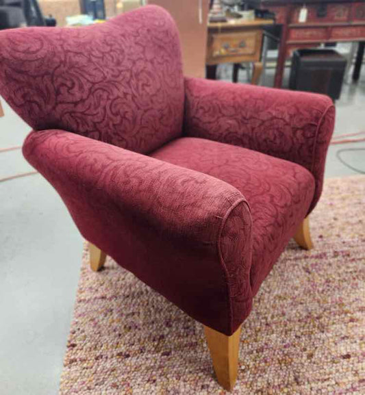 Red Art Deco Arm Chair