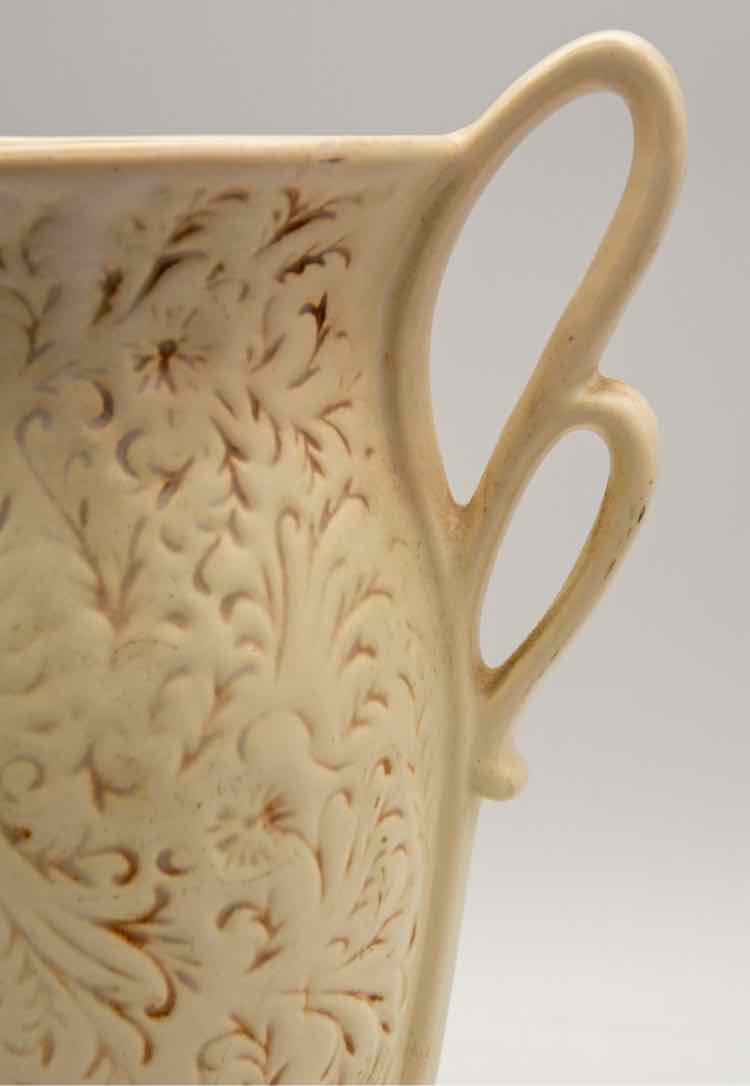 Vtg. Red Wine Double Loop Vase 9"