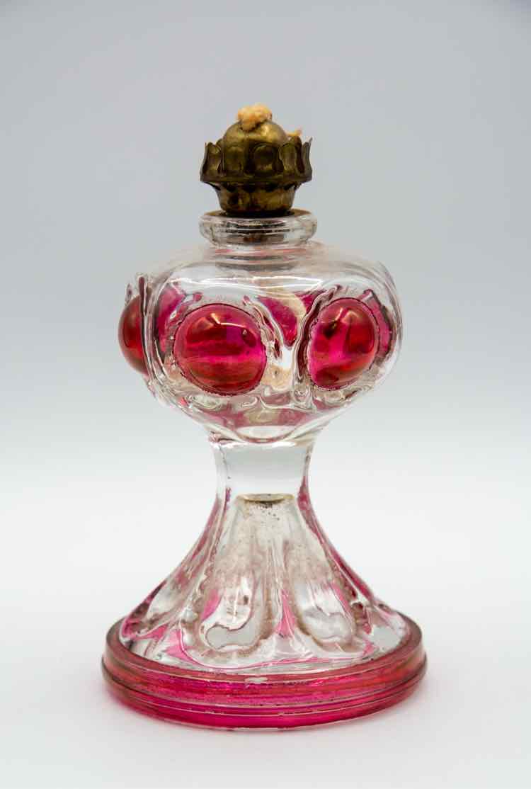 Mini Ruby Flash Glass Oil Lamp