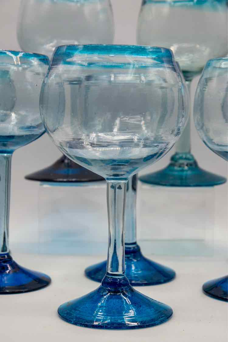 8 Handblown Mex. Goblets