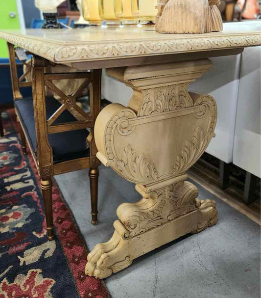 Cream Claw Foot Entry Table 'As Is'