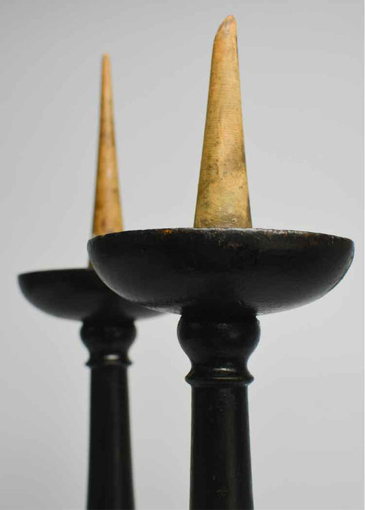 Pair of Ebonized Candlesticks