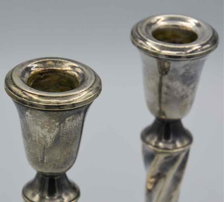 Silver Twisted Candlesticks